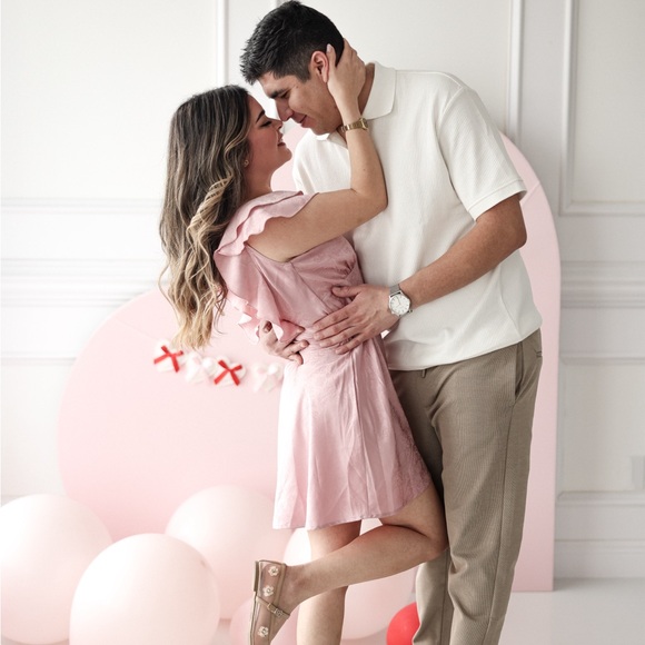 Pink Ruffle Mini Dress- Revolve - Picture 2 of 3